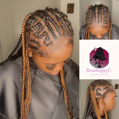 Freestyle knotless braids