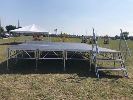 Portable aluminum outdoor stage now available for your next event.