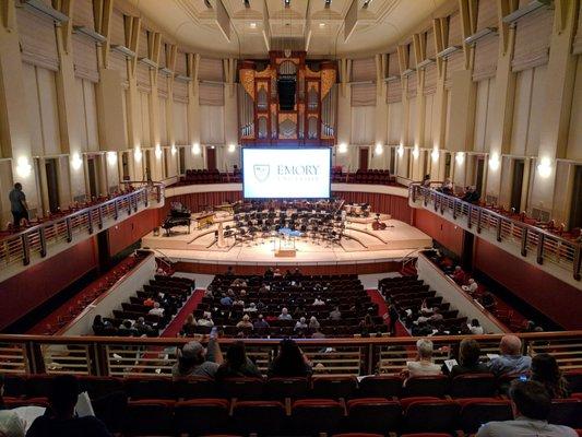 Inside. View from the very top and center of the upper level.