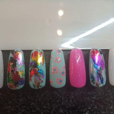 foil nail art additional $25 to service