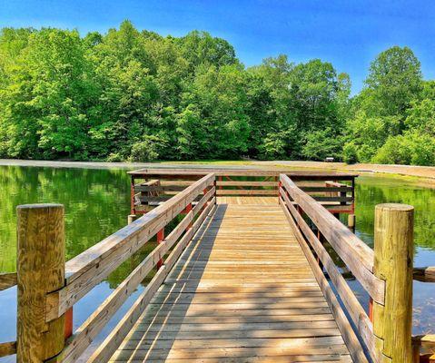 Fishing/viewing pier at the pond at Finch Park in Lexington NC