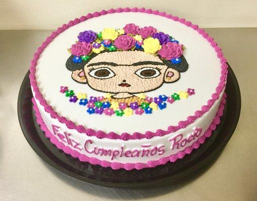 Frida Kahlo in a Tres Leches Cake.