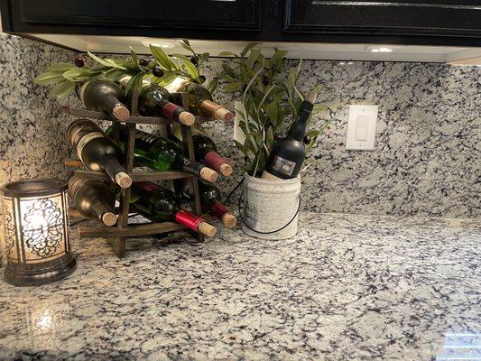 Countertops and backsplash's cleaned and shiny