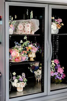 Our cooler is always stocked with seasonal arrangements, so you can walk in and find flowers for any occasion!