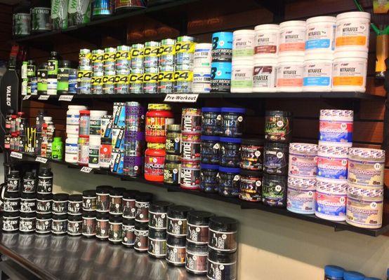 Huge selection of Pre-workout, BCAA, Vitamins, and Fat Burners. Over 20 brands in stock!