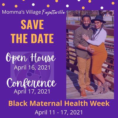 Black Maternal Health Week is April 11-17. We have lots of things planned for our city.