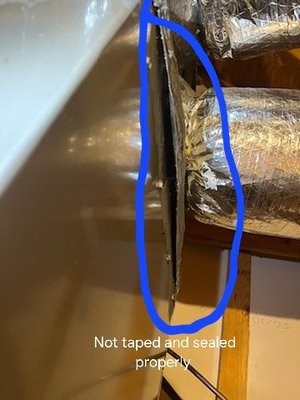 Gap that was not properly sealed after coil installed