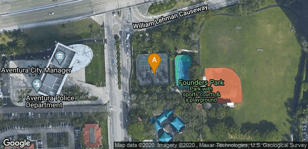 City of Aventura's Founder's Park Tennis Courts
 2 clay, 1 hardcourt