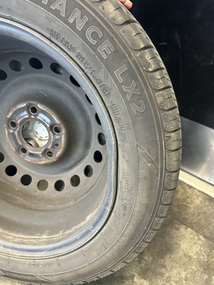 Bent wheel after repairs