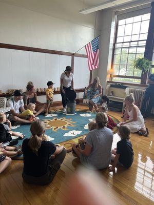 Indoor circle time learning to use the outdoor potty