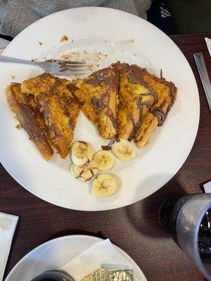 Crunchy banana Nutella French toast