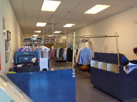 Interior of Adam's Dry Cleaners.