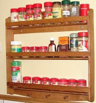 3 Tier Wall-Hung Spice Racks
 Large Selection; Woods-Stains-Sizes