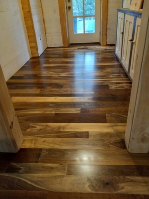 INSTALLATION, SANDING & FINISING OF UNFINISHED RUSTIC SAP WALNUT FLOORING