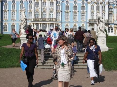 Group on tour in St Petersburg, Russia