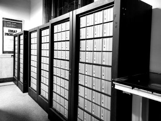 Boxes at the POST OFFICE in Thomaston, Georgia.