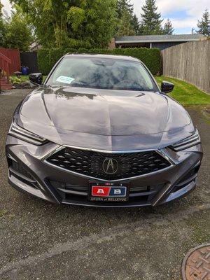 Our new 2021 TLX SH-AWD Advanced package in modern steel grey w/ ebony interior.