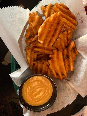 Waffle Fries with Beer Cheese