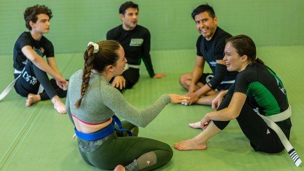 Brazilian Jiu Jitsu class students at EvolveAll. Fun moments.