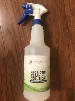 Probiotic Disinfection Spray Bottle For Customers to Have In Between Services.