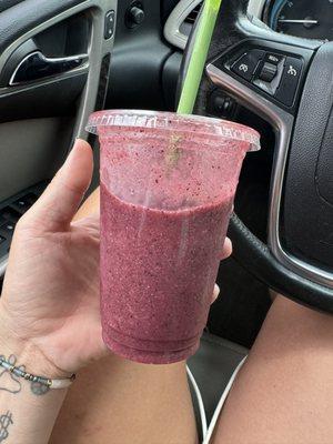 Time After Time Smoothie-  apple juice, mango, peach, pineapple, blueberry, strawberry