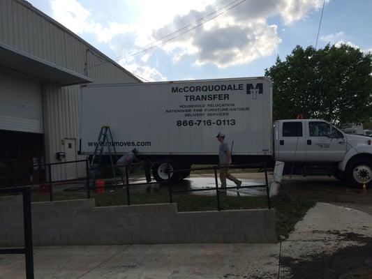 Great day to get a good hand wash in on one of the trucks in our fleet.