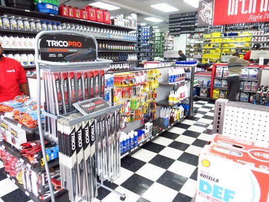 Interior of Arch Auto Parts at 1764 Eastern Pkwy Brooklyn NY. Over 50,000 OE-quality parts, including Trico wiper blades.