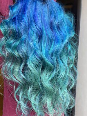 Beautiful blue created by owner and stylist Katie McNamara Dunbar