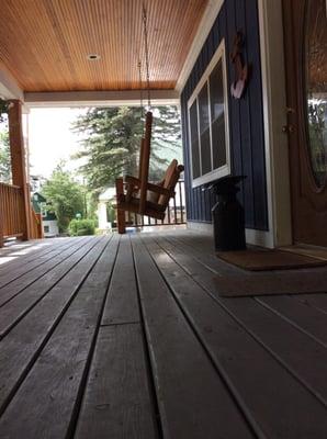 One of 3 porches on this home in Walloon Village. This home has 4 bedrooms 2 baths and an open floor plan with views of Wallo...