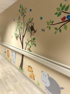 Postpartum hallway near nursery