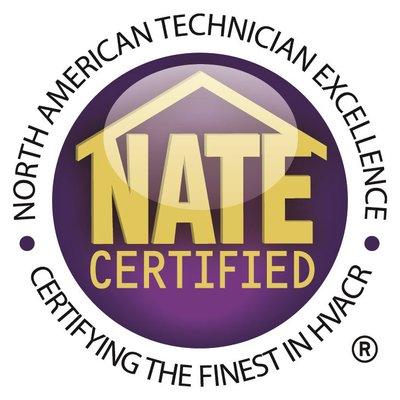 Our Technicians are NATE certified