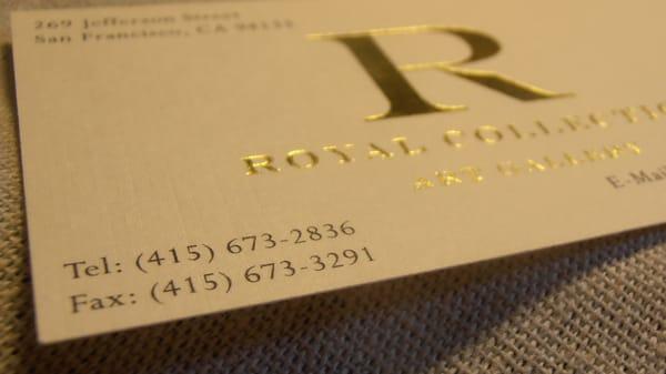 Linen Business Cards with Gold Foil