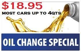 Take advantage of our OIL CHANGE special!