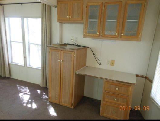 This wall had holes etc after taking the cabinets out