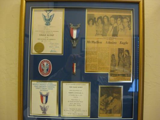 Bob McMullen attained the Rank of Eagle Scout on June 4, 1974.  Eagle Scout is the highest honor in SCOUTING...