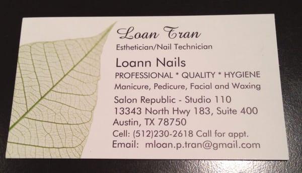 Loann's updated business cards! 02/13/2015