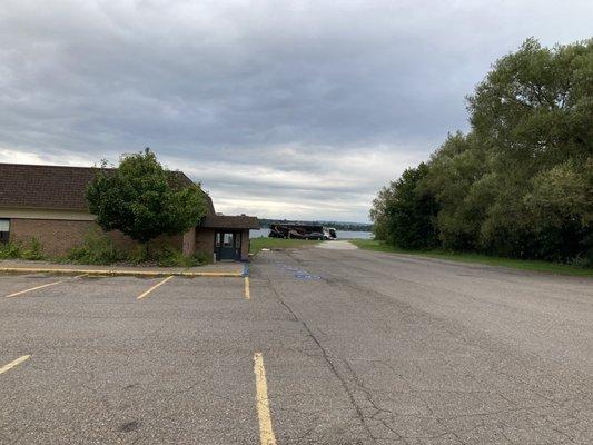 RV Parking on the Waterfront Behind the Lodge