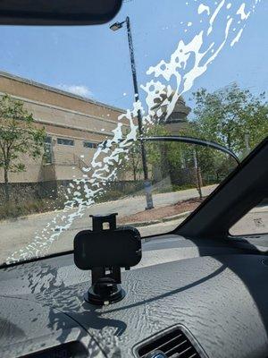 Soap on my car as I exited the car wash