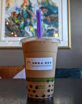 Burmese Milk Tea with Boba