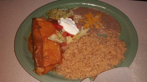 Chicken chimichanga combo plate $9.50 my husband loved it!