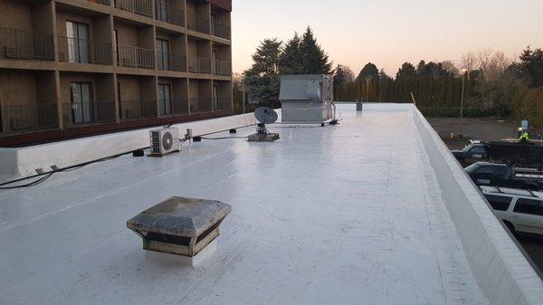 Complicated roofing with HVAC units, not a problem for Washington Roofing Company