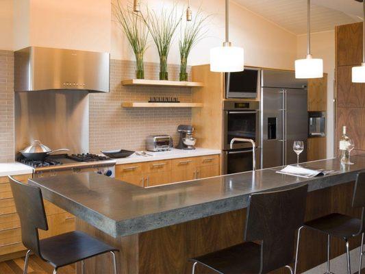 Isnt' this a night modern, sleek kitchen with Concrete Counters?  Zillow Digs