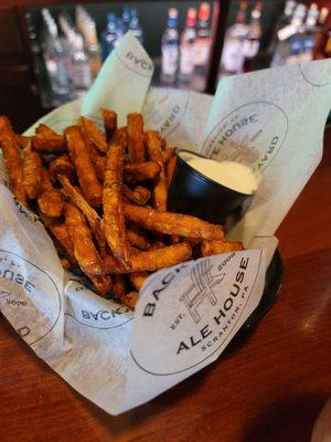 I ordered sweet potato fries. Instead I got sweet, potato fries. Review to come.