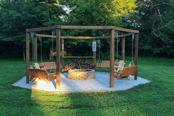 Gazebo and fire pit