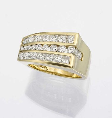 Men's ring style #KBL015 14K Gold PR 1.47 RD 0.51