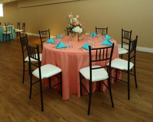 All tables and Chiavari chairs are included in your rental fee.