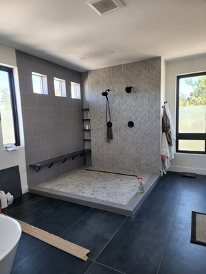 Recently completed bathroom