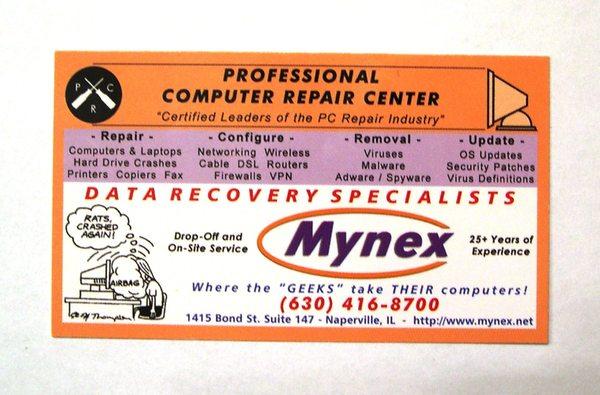 Mynex business card.