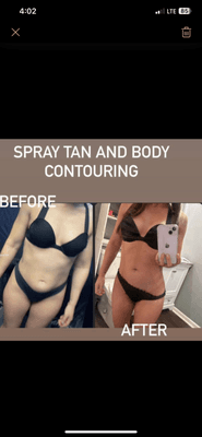 Spray tan with body contour