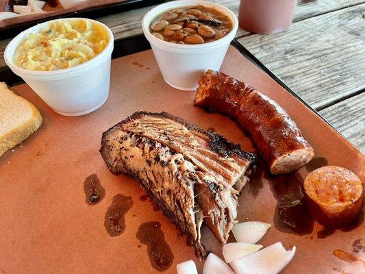 2 meat plate brisket and sausage